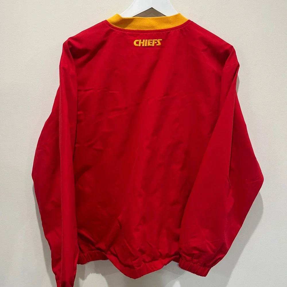 NFL Team Apparel Kansas City Chiefs Pullover Windbreaker Mens Size M Red Yellow